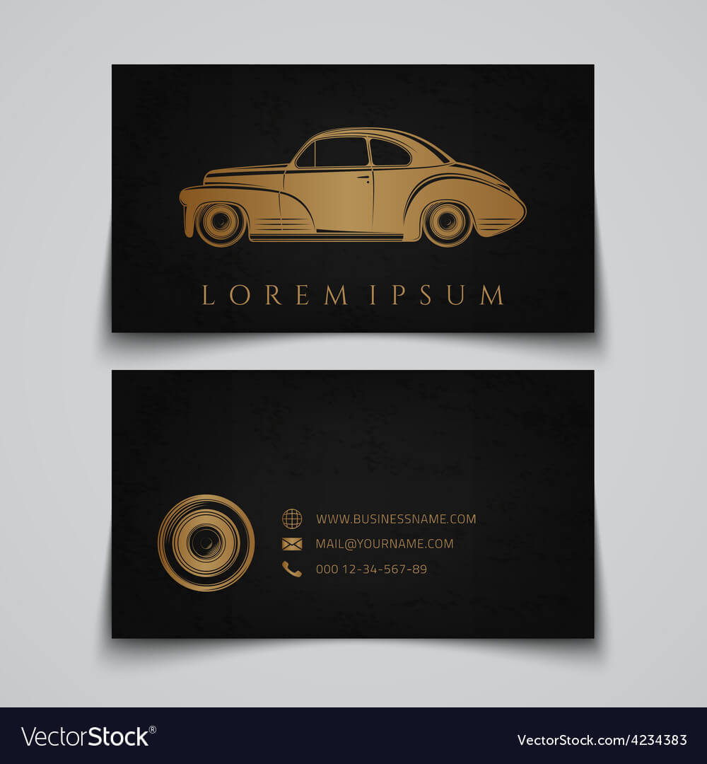Business Card Template Classic Car Logo Intended For Automotive Business Card Templates