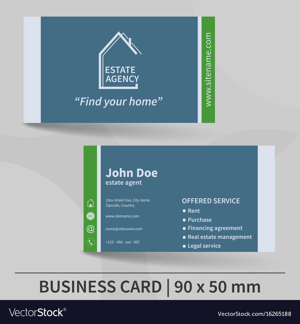 Business Card Template Real Estate Agency Design In Designer Visiting Cards Templates