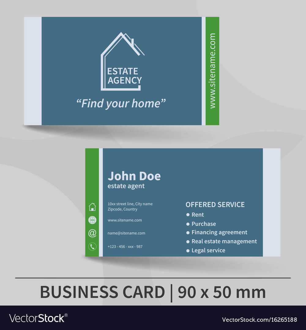 Business Card Template Real Estate Agency Design In Designer Visiting Cards Templates