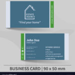 Business Card Template Real Estate Agency Design Pertaining To Real Estate Agent Business Card Template
