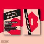 Business Card Templates Design | Customizable Adobe Photoshop Format |  Lips, Pop Art, Fun, Creative Throughout Call Card Templates