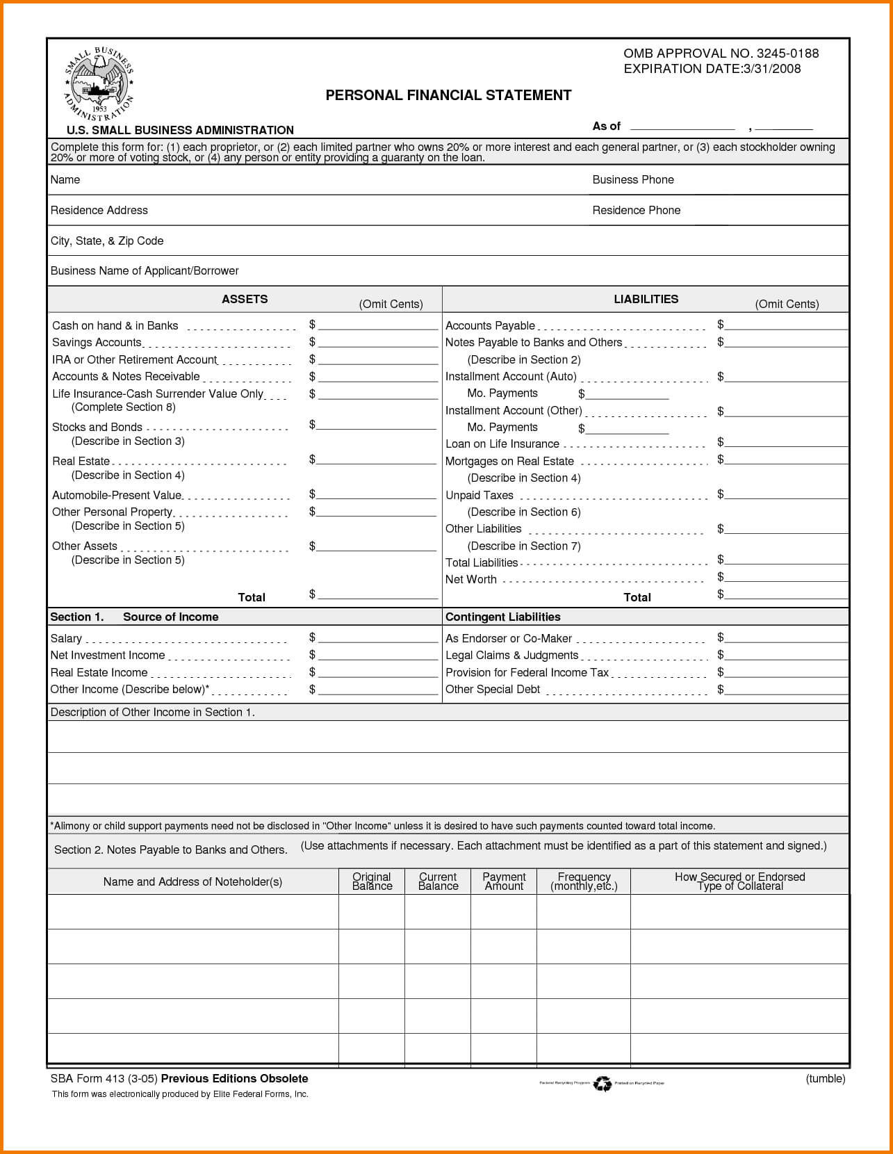 Business Financial Statement Template New Free Xlstemplate Inside Section 7 Report Template
