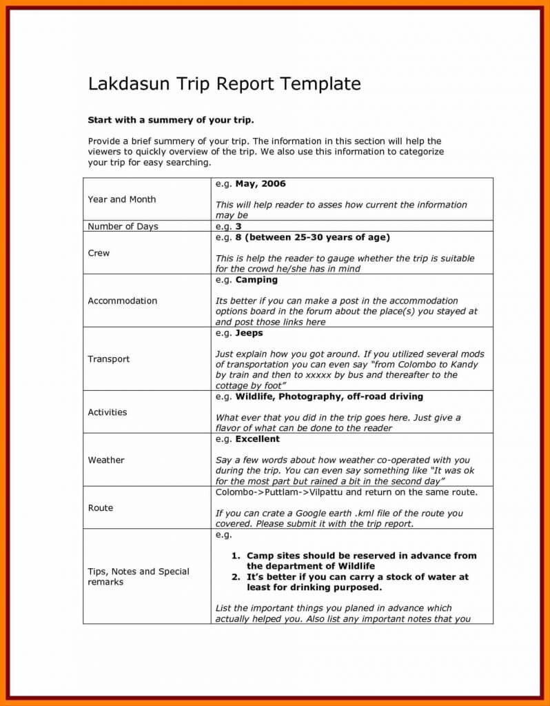 Business Report Template Document Development Word Trip Pdf Inside Business Trip Report Template Pdf