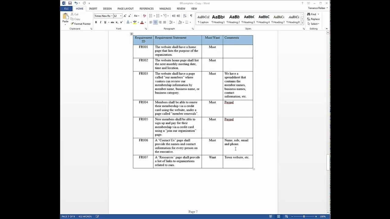 Business Requirements Document Overview With Regard To Cognos Report Design Document Template