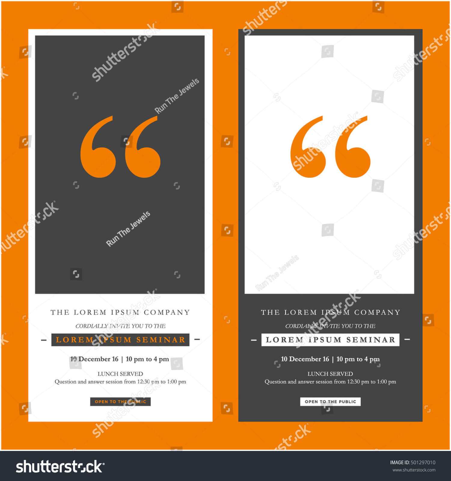 Business Seminar Invitation Design Template Time Stock Throughout Seminar Invitation Card Template