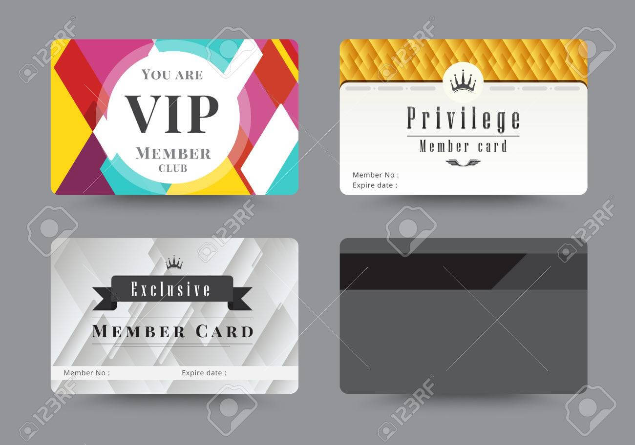 Business Vip Member Cards Design Template. Vector Illustration. Pertaining To Template For Membership Cards