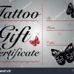 Butterfly Skull Tattoo Gift Card Gift Stock Vector (Royalty Within Tattoo Gift Certificate Template