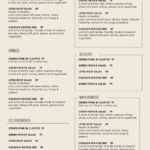 Cafe Menu Template Word Free (10) | Budget Spreadsheet In Free Cafe Menu Templates For Word