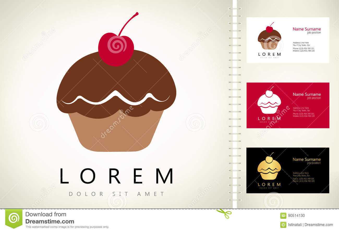 Cake Logo Stock Vector. Illustration Of Menu, Restaurant For Cake Business Cards Templates Free