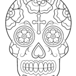 Calavera (Sugar Skull) Coloring Page | Free Printable Throughout Blank Sugar Skull Template