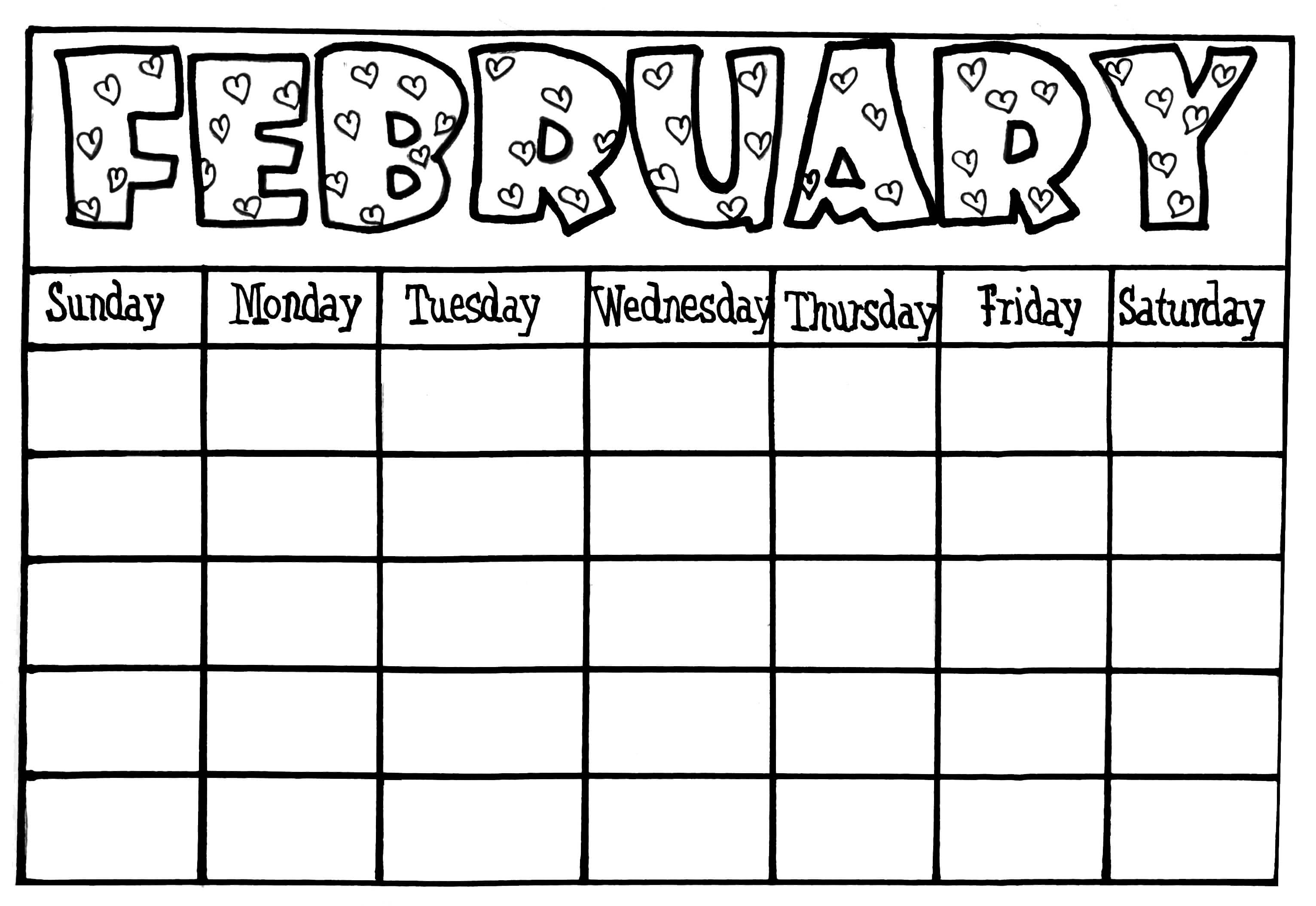 Calendar Template For Kids - Free Calendar Collection Throughout Blank Calendar Template For Kids