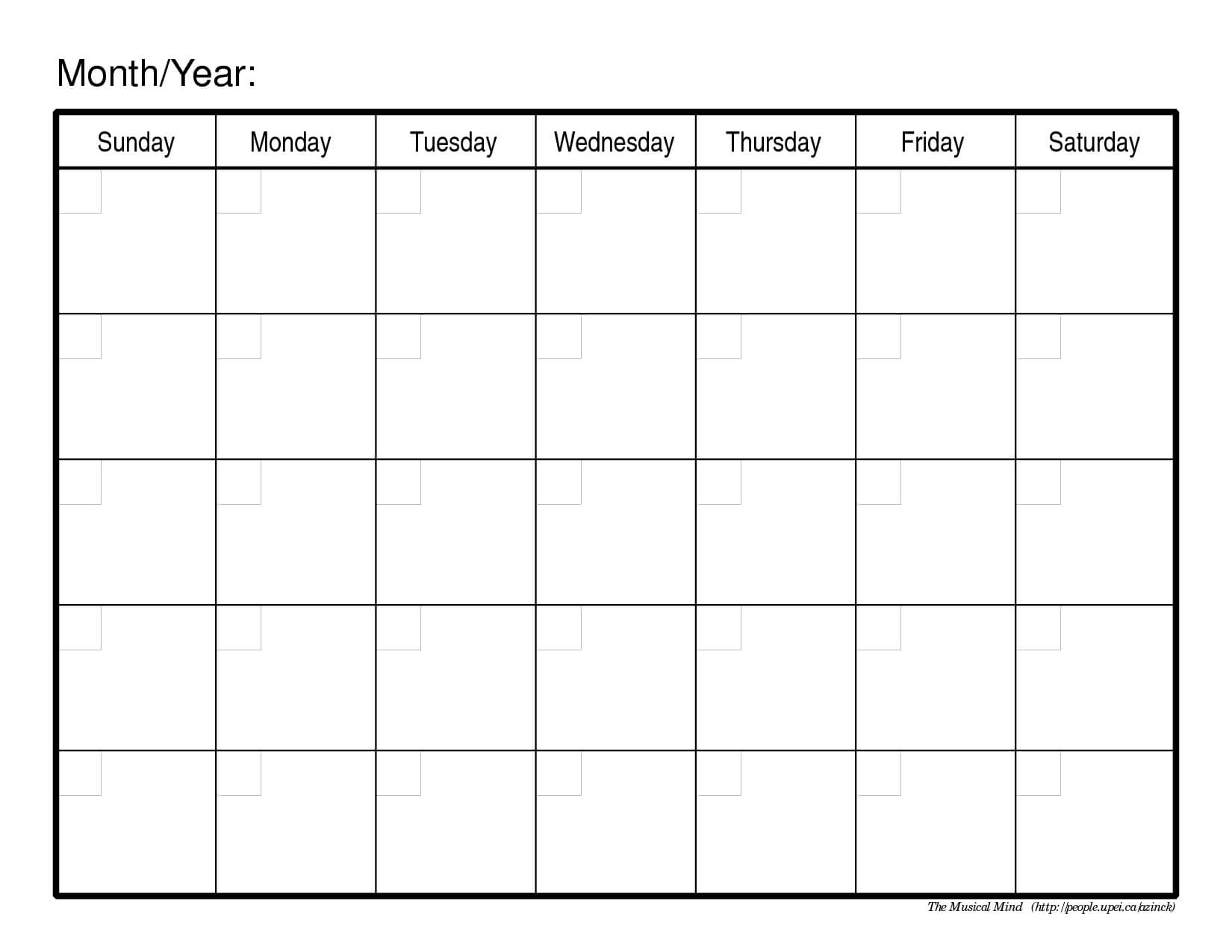 Calendar Templates Printable Free Fieldstation.co | Self Within Blank Calender Template