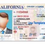 California Driver License Template. Open California Psd File Throughout Blank Drivers License Template