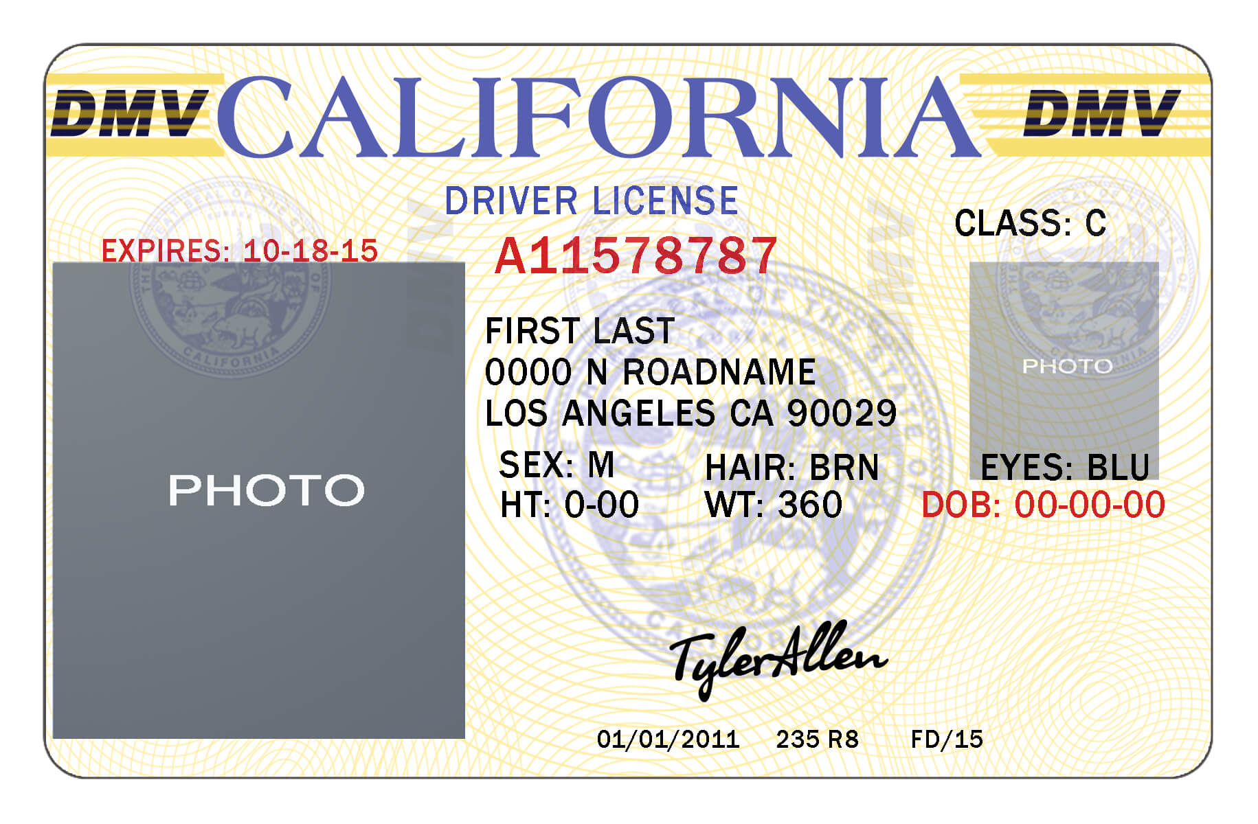 California Drivers License Template | California In 2019 Intended For Blank Drivers License Template