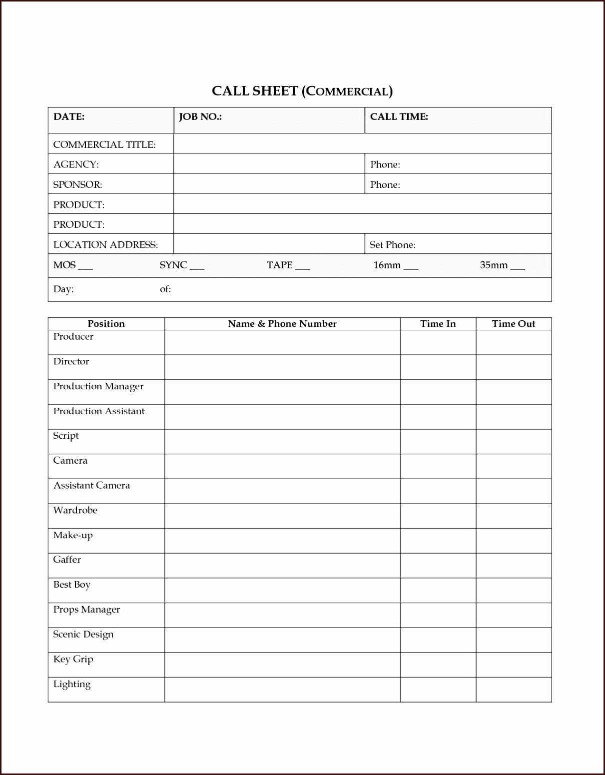 Call Sheet Template Word E2 80 93 Elsik Blue Cetane Daily For Film Call Sheet Template Word