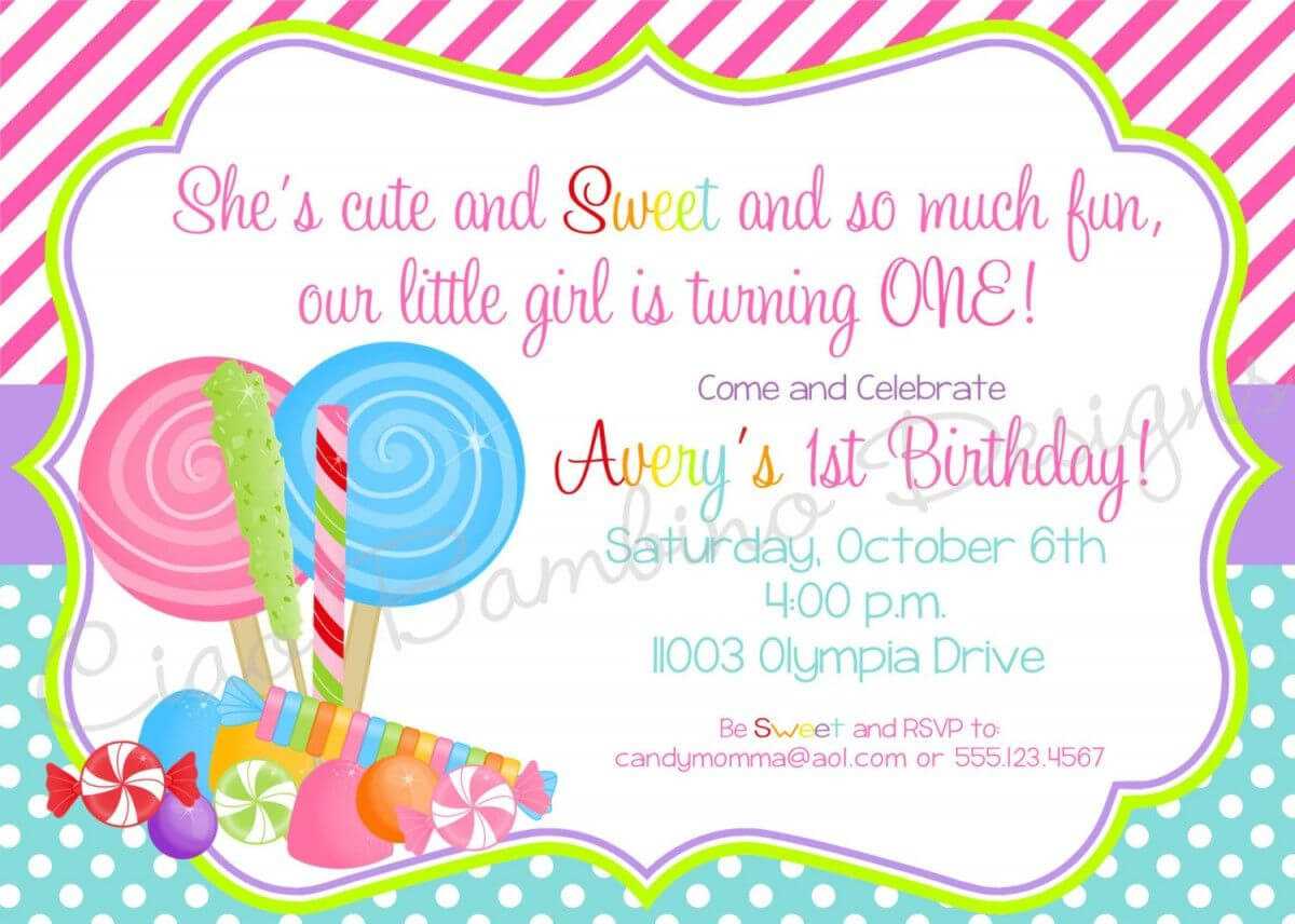 Candyland Invitations Printable | Candyland Lollipop Regarding Blank Candyland Template