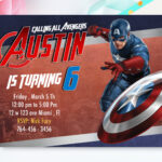 Captain America Invitation, Captain America Birthday, Avengers, Superhero,  Captain America Card , Captain America Invite For Avengers Birthday Card Template