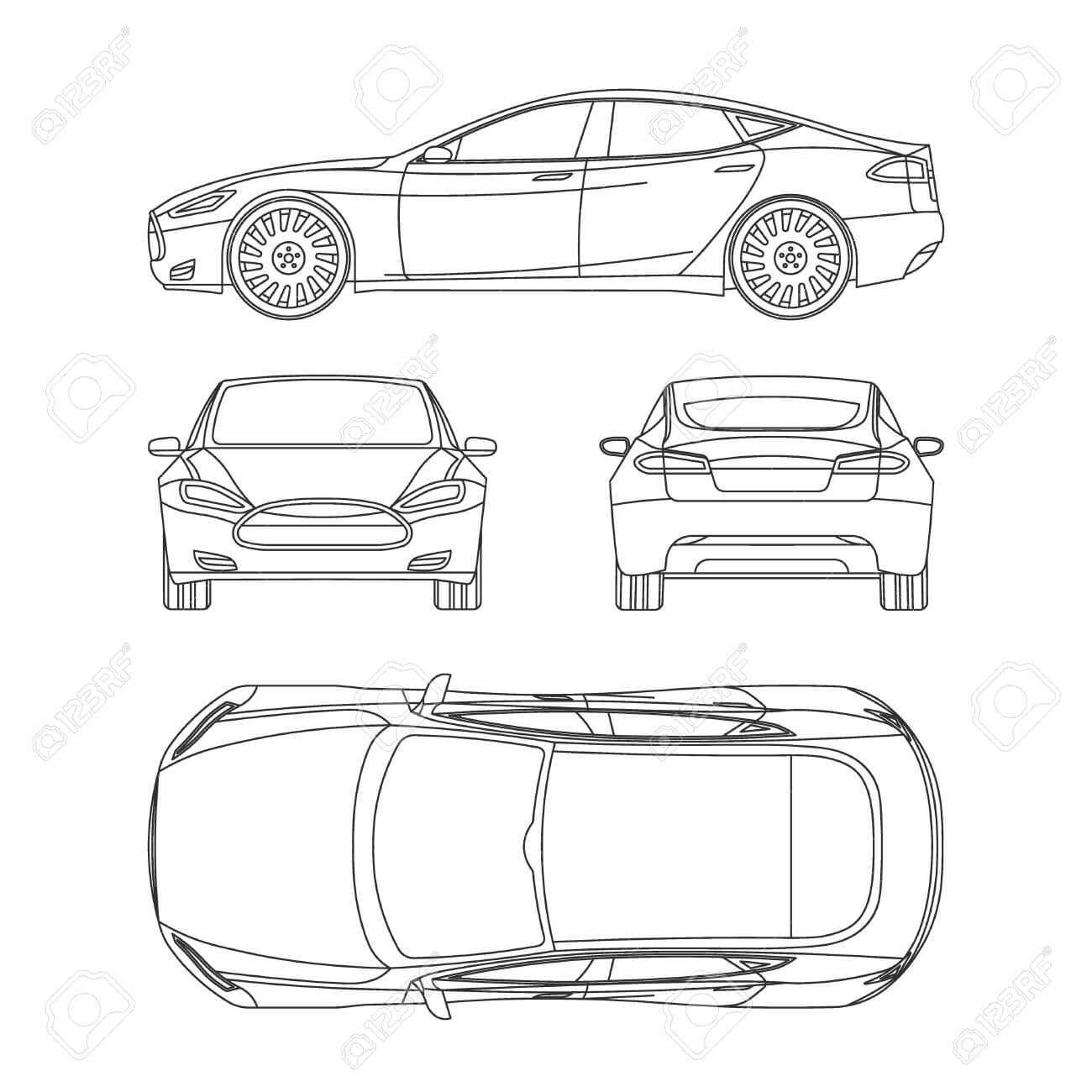 Car Line Draw Insurance, Rent Damage, Condition Report Form Blueprint For Car Damage Report Template