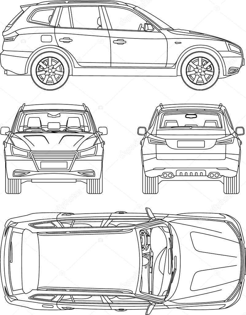 Car Suv, 4X4, Line Draw, Rent Damage, Condition Report Form Regarding Truck Condition Report Template