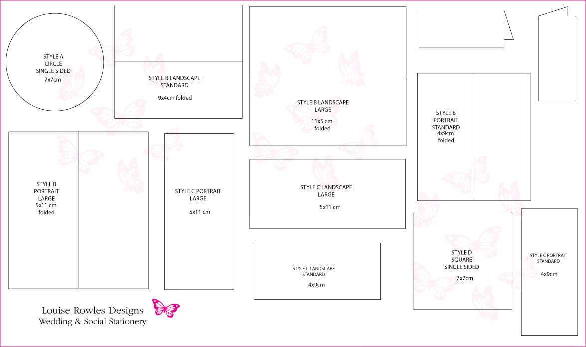 Card Dimensions | Place Cards Sizes & Layouts » Louise Inside Place Card Size Template