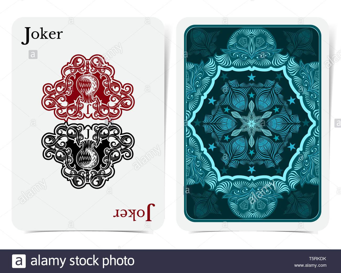 Card Face Of Joker With Thistle Plant Pattern Inside With With Joker Card Template