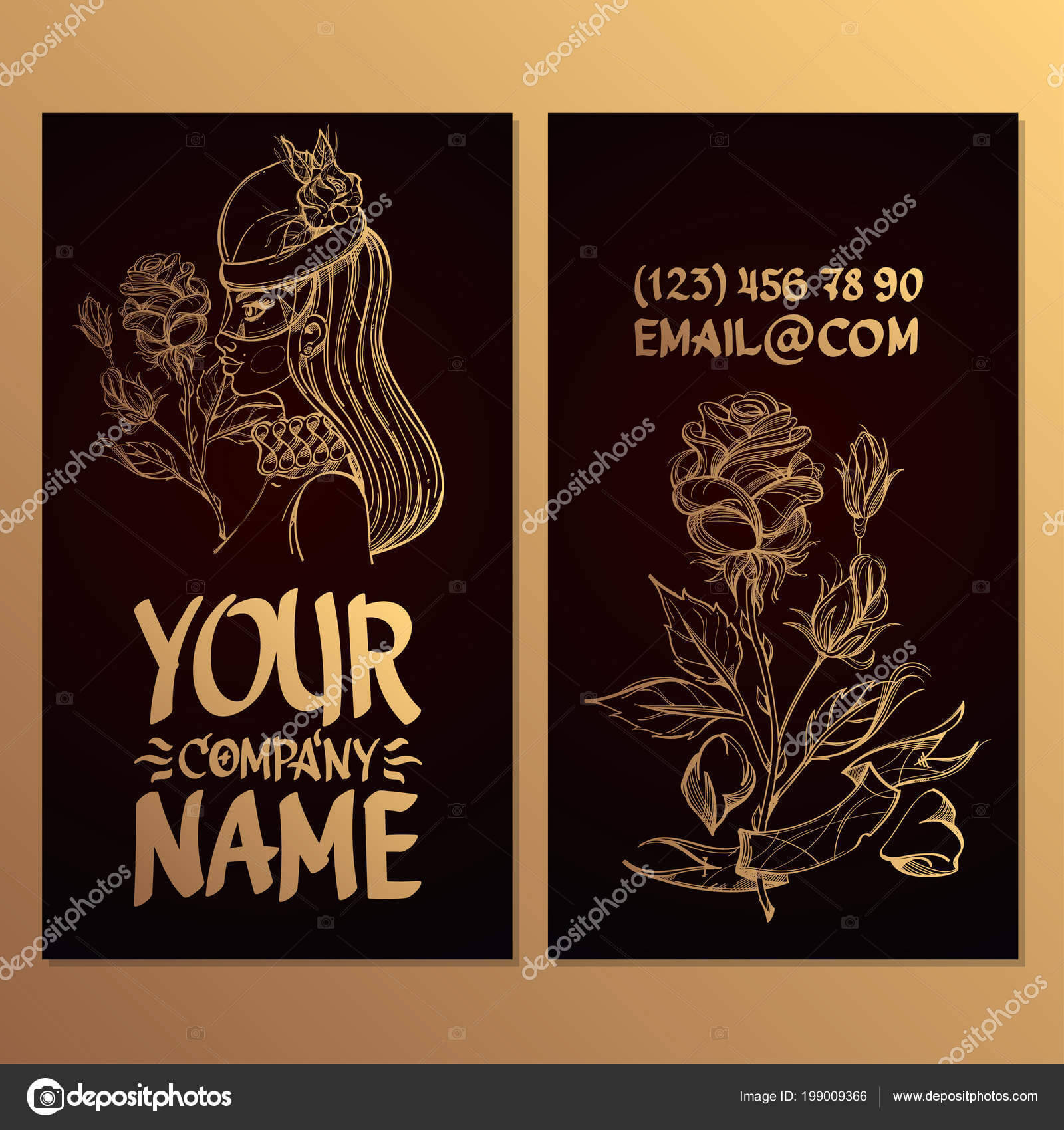 Cards Image Woman Rose Templates Creating Business Cards Throughout Advertising Cards Templates