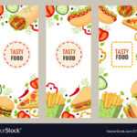 Cartoon Flat Fast Food Banner Template Set In Food Banner Template