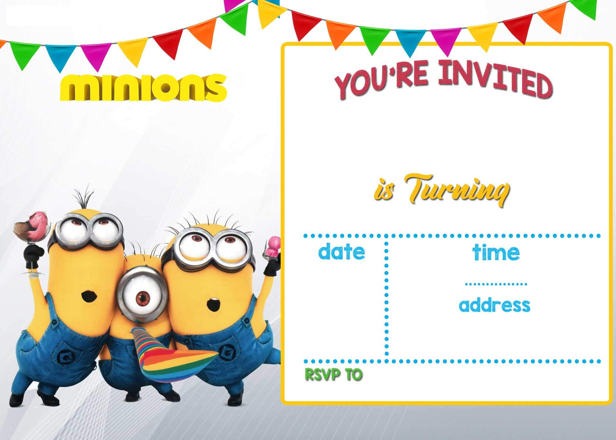Cartoon Invitation Ppt Template | Printable Templates Within Minion Card Template