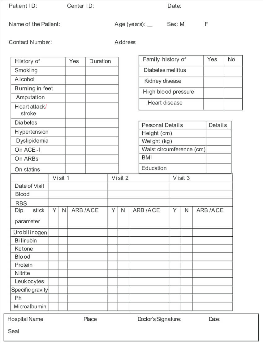 Case Report Form Design Ppt Template Word Format Medicine In Case Report Form Template
