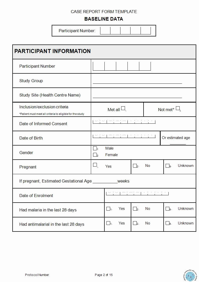 Case Report Form Template Unique 12 Case Report Form Samples Within Case Report Form Template