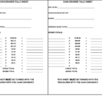 Cash Register Till Balance Shift Sheet In Out Template Inside Check Out Report Template