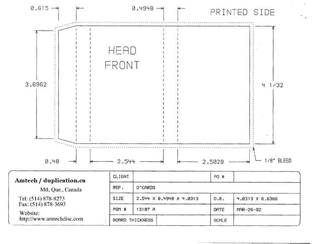 Cassette Insert Print Specs In Cassette J Card Template