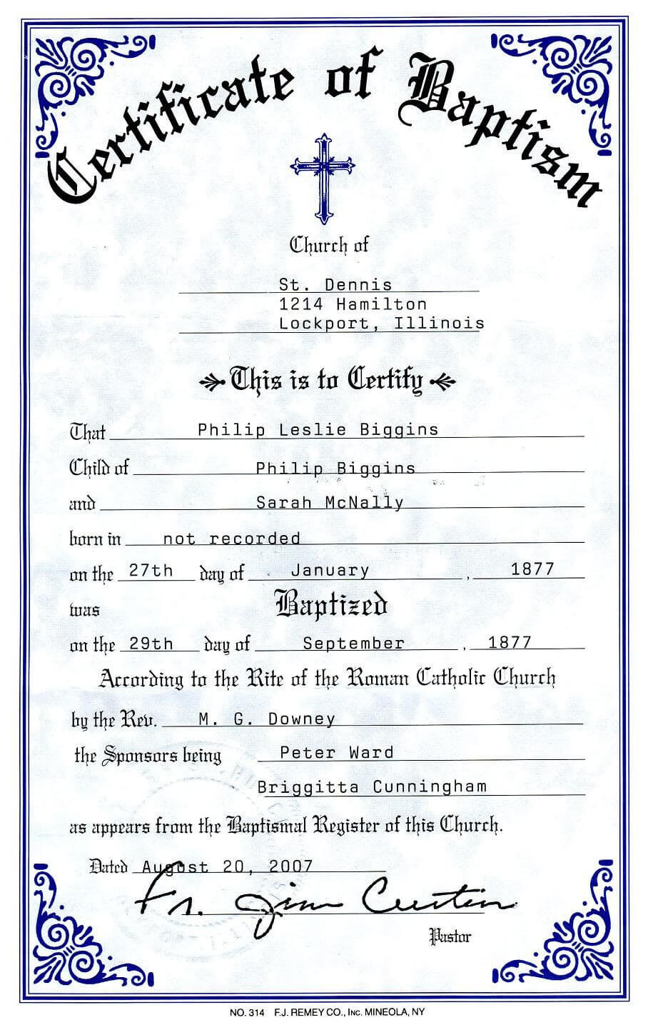 baptism certificate template publisher - Cicim Within Roman Catholic Baptism Certificate Template