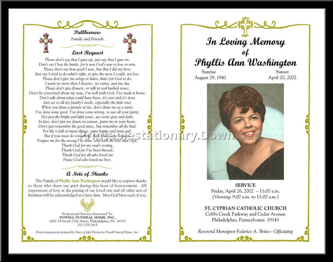 Celebration Of Life Templates For Word Free – Aol Image Intended For Remembrance Cards Template Free