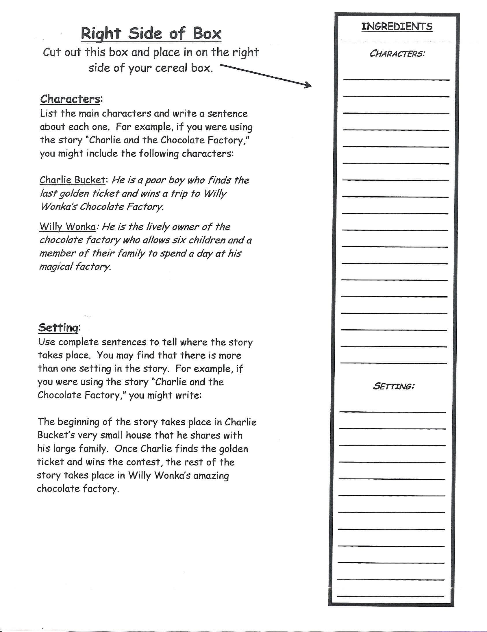 Cereal Box Book Report | Teacher | Book Report Templates Within Cereal Box Book Report Template