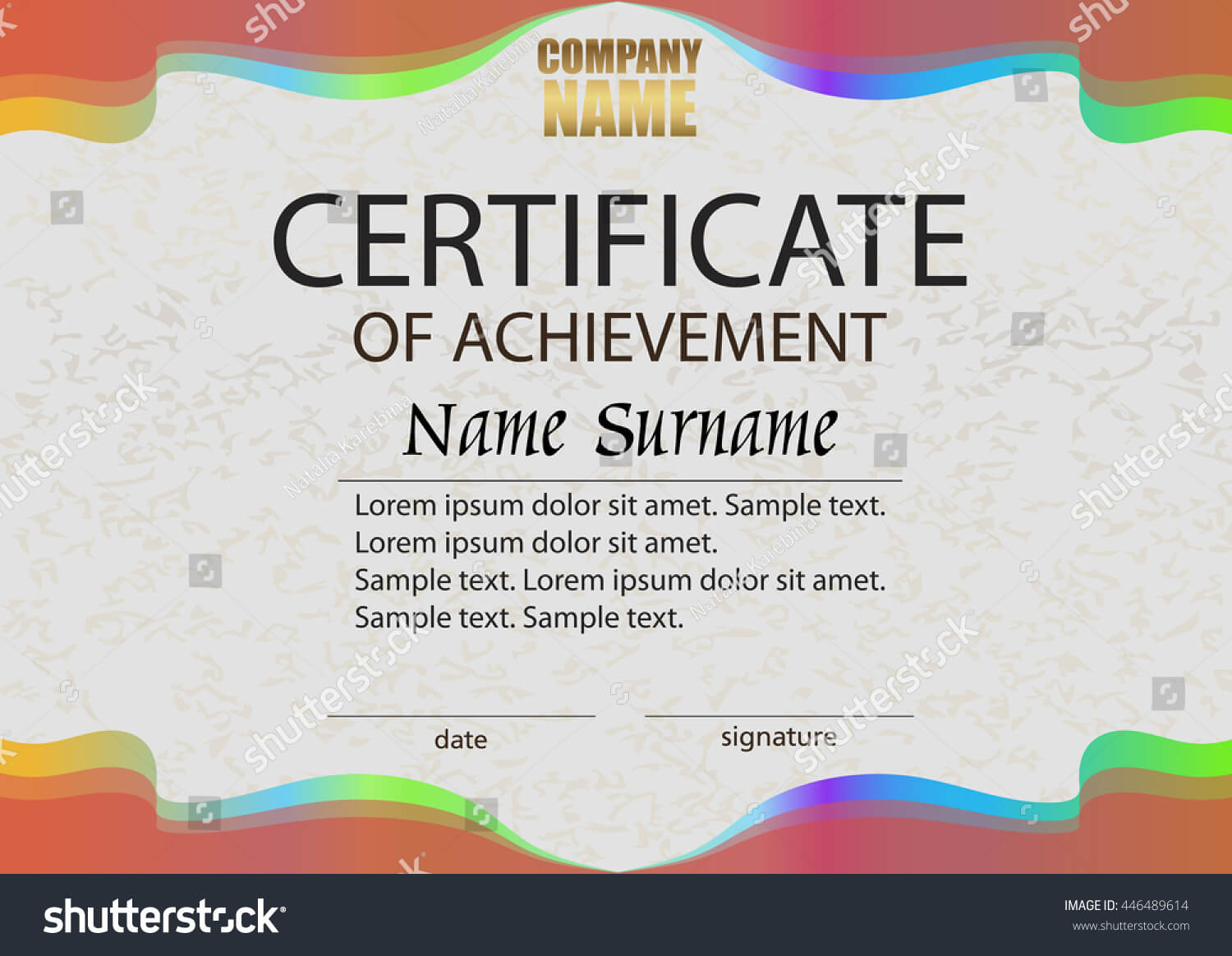Certificate Achievement Reward Winning Competition Award Inside Certificate Of Attainment Template
