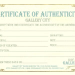 Certificate Authenticity Template Art Authenticity In Art Certificate Template Free
