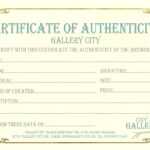 Certificate Authenticity Template Art Authenticity In Art Certificate Template Free