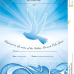 Certificate Baptism Template. With Waves Of Water And Dove Regarding Christian Baptism Certificate Template