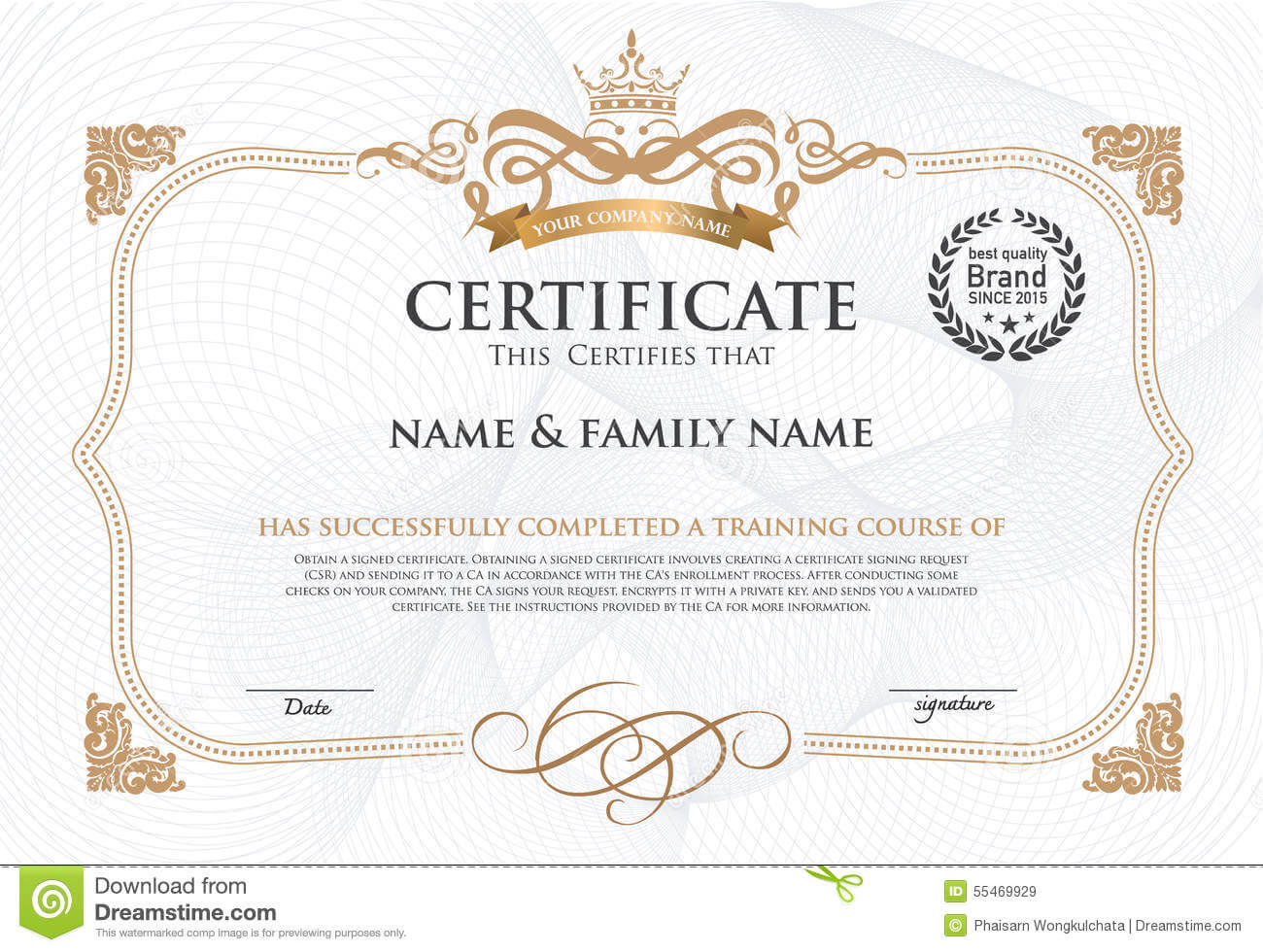 Certificate Design Template. Stock Vector - Illustration Of Intended For Award Certificate Design Template