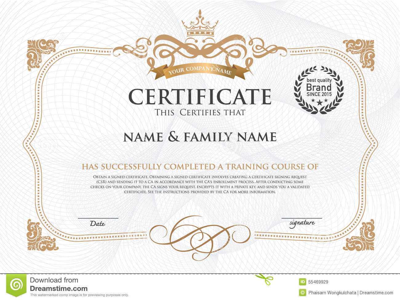 Certificate Design Template. Stock Vector – Illustration Of Intended For Award Certificate Design Template