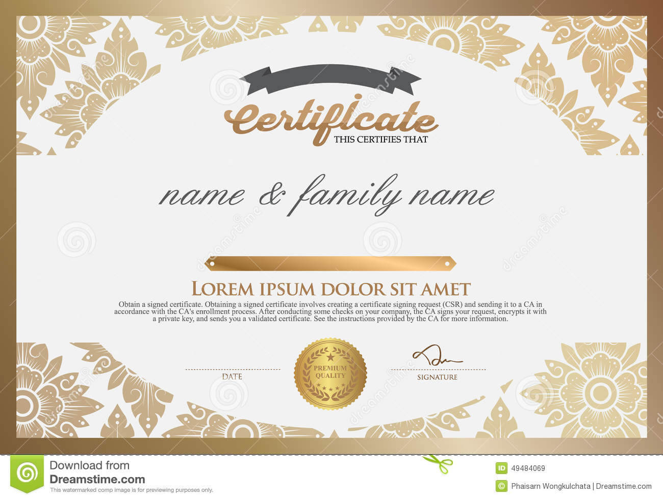 Certificate Design Template. Stock Vector – Illustration Of With Regard To Design A Certificate Template