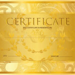 Certificate, Diploma (Golden Design Template, Colorful Background).. Inside Certificate Scroll Template