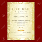 Certificate, Diploma (Golden Design Template, Colorful Background).. Inside Certificate Scroll Template