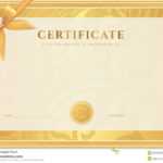 Certificate, Diploma Template. Gold Award Pattern Stock Inside Certificate Scroll Template