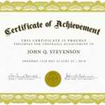 Certificate Of Academic Achievement Template | Photo Stock For Certificate Of Accomplishment Template Free