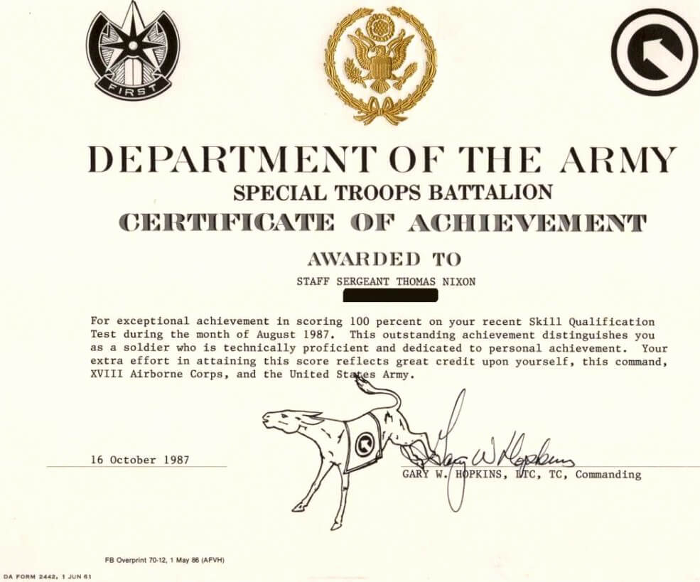 Certificate Of Achievement Army Template – Bizoptimizer Regarding Certificate Of Achievement Army Template