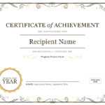 Certificate Of Achievement For Professional Certificate Templates For Word