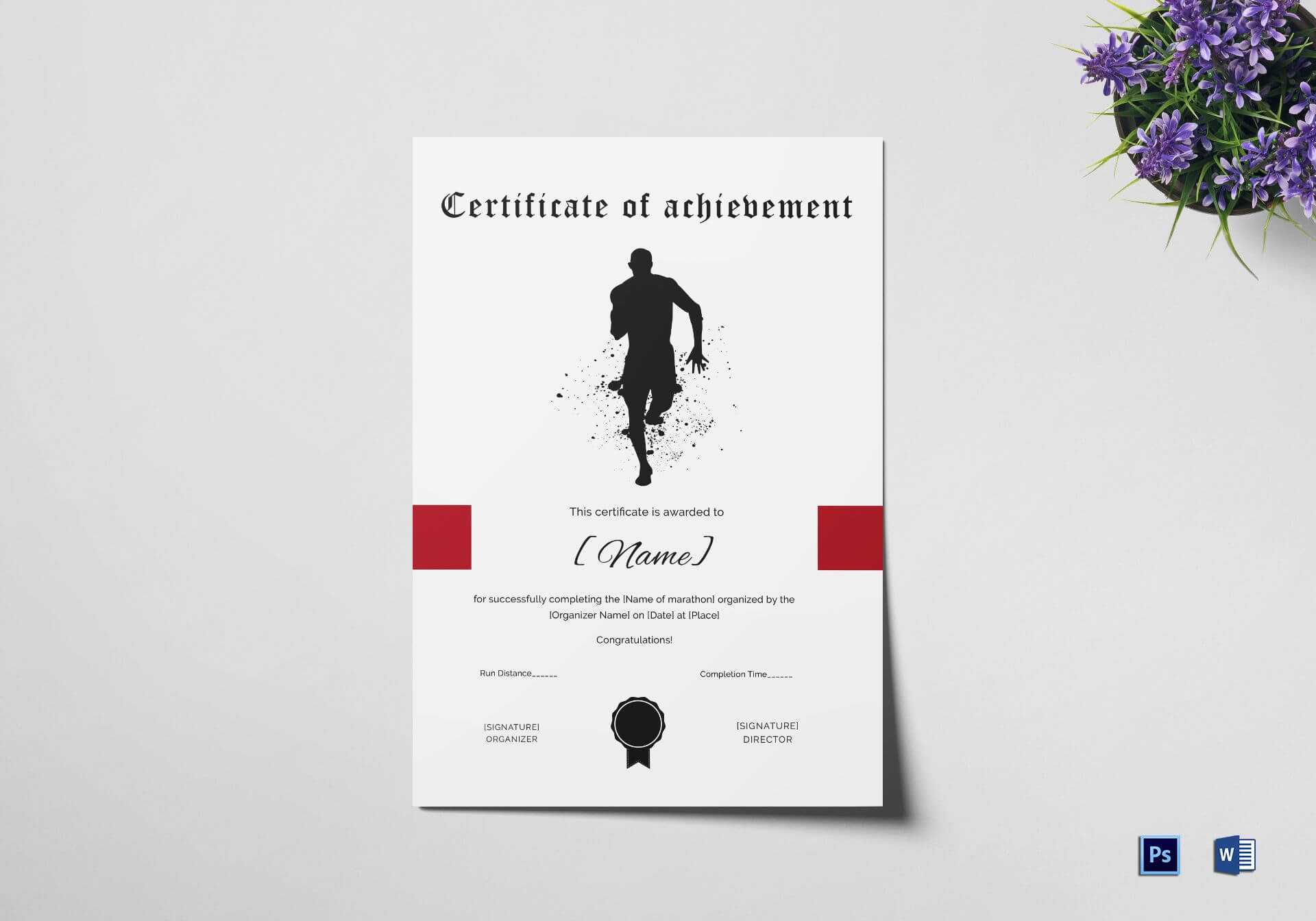 Certificate Of Achievement For Running Template For Walking Certificate Templates