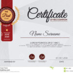 Certificate Of Achievement Frame Design Template, Blue With Award Certificate Design Template